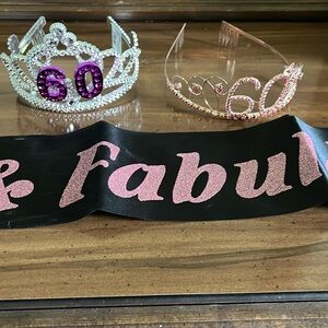 60th birthday Tiara and birthday sash